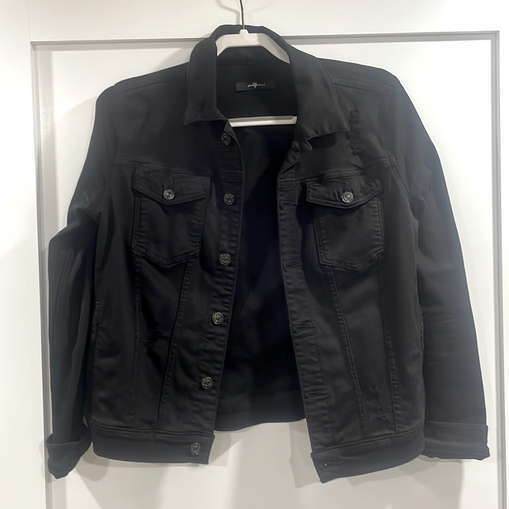 7 for all mankind black denim jacket